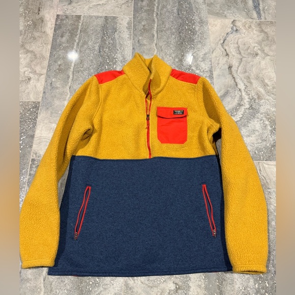 L.L. Bean Tops - L.L. Bean Yellow and Navy Colorblock Sweatshirt